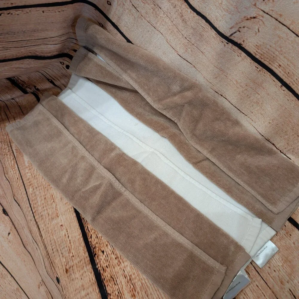 Festive Brown and White Hand Towels Set